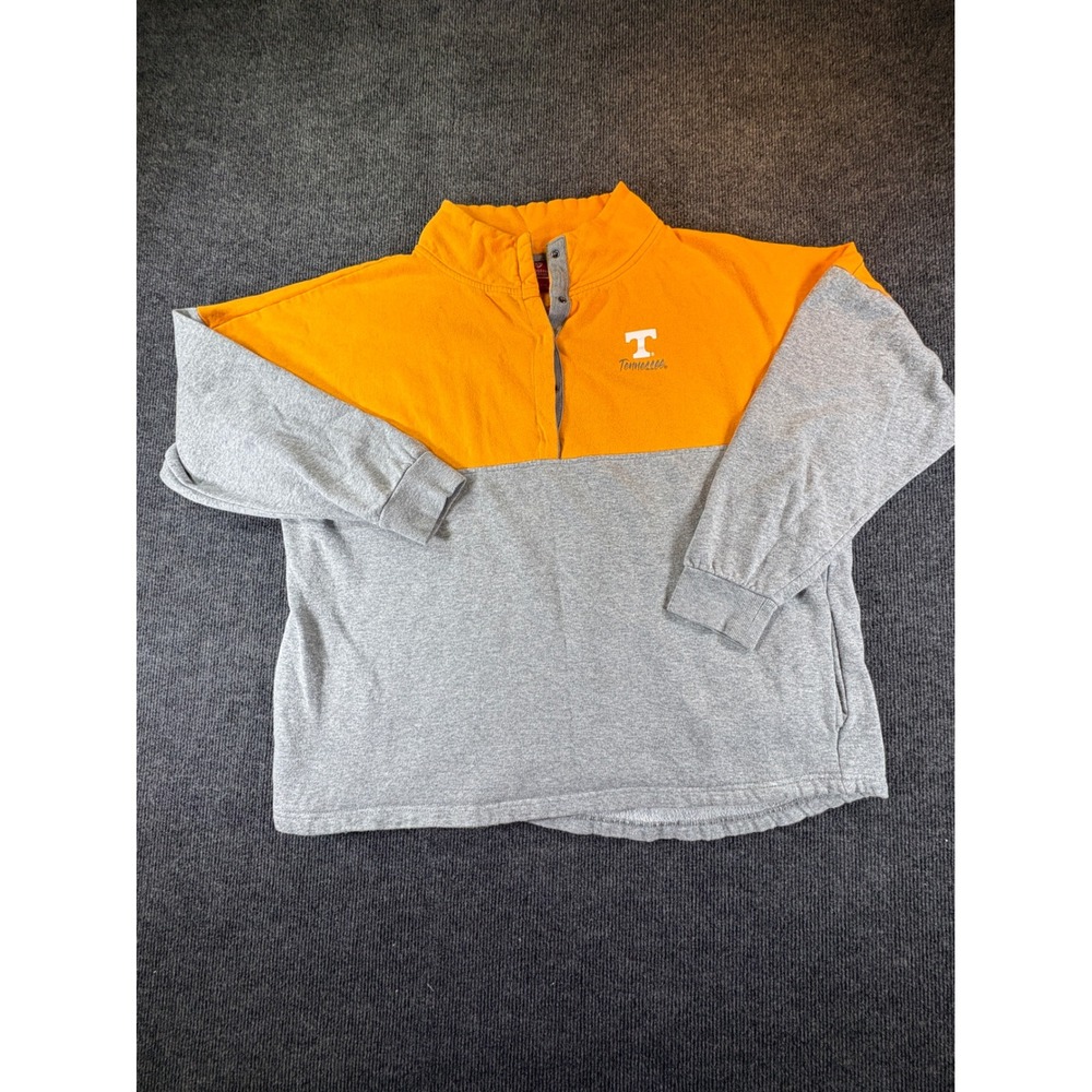 Colosseum Tennessee Volunteers Womens‎ XL Orange Gray Sequin Snap Pullover 2688